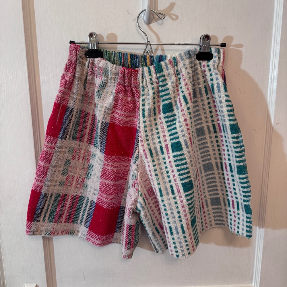 Vintage High Waist Terry Cloth Shorts Handmade Beach Towel Coverup Large - Picture 4 of 8